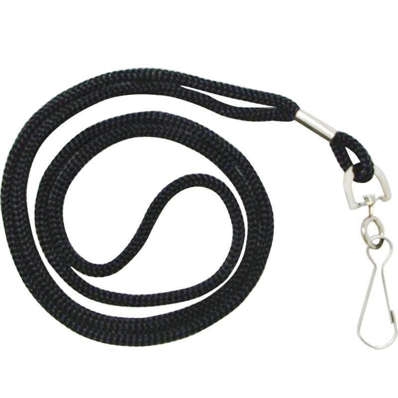 HOSL Black Nylon Lanyards, 100 Pack Bulk Office ID Card Lanyards with Swivel Hook (Modern/Fitted, 19 inches, 1.54lb) - Image 1